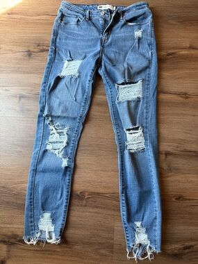 Levi's Ripped Light Blue Skinny Jeans